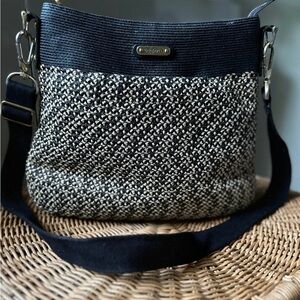 Eric Javits Crossbody Bag Black and Cream Elegant Design